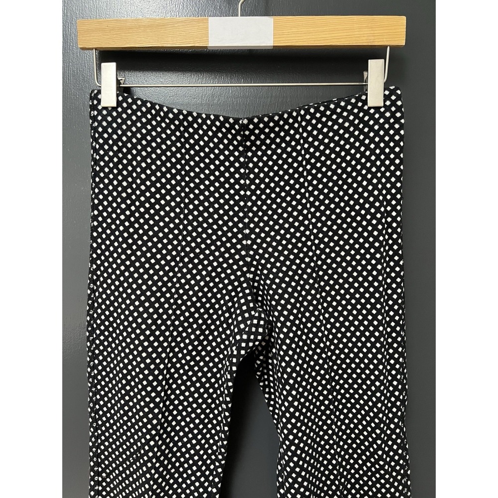 Anthropologie The Essential Crop Flare Pants Women's SZ XS Black White Diamond - Picture 2 of 4